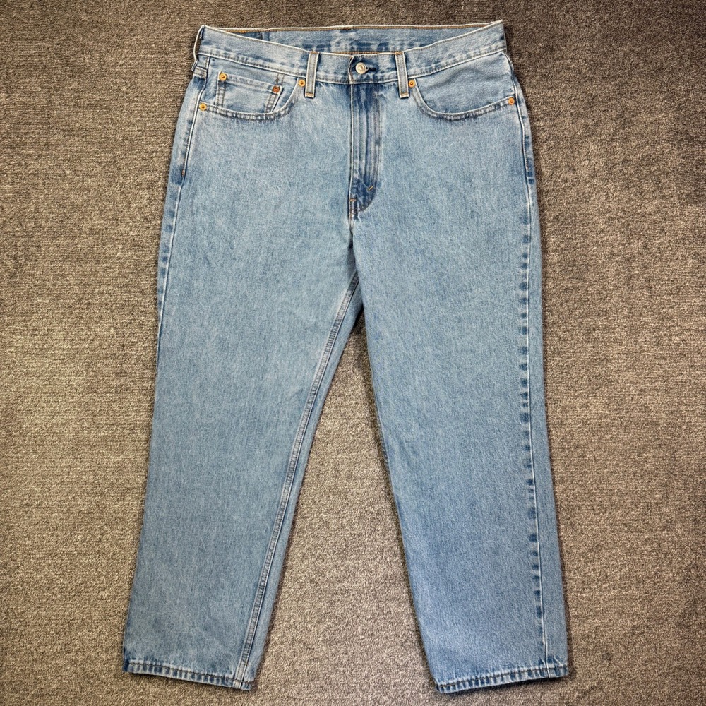 Levi's 550 Jeans Mens 36x30 Relaxed Fit Tapered Leg Light Wash Blue Denim
